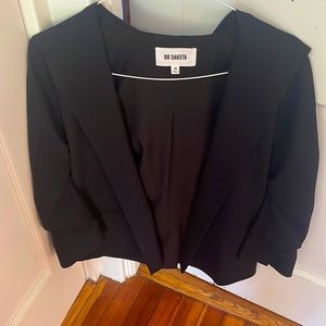 Black hooded blazer
